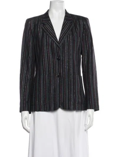 Pre-owned Cacharel Wool Striped Blazer In Blue