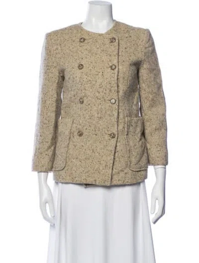 Pre-owned Cacharel Wool Tweed Pattern Blazer In Neutrals