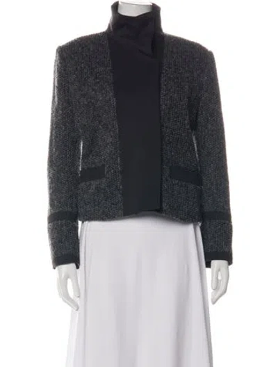 Pre-owned Cacharel Wool Tweed Pattern Jacket In Black