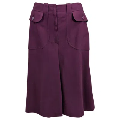 Pre-owned Cacharel Wool Twill A Line Skirt In Black