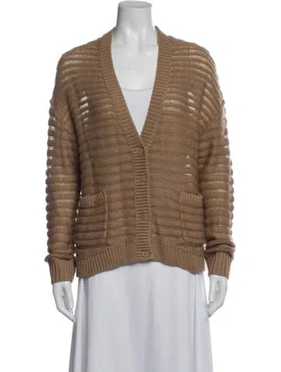Pre-owned Cacharel Wool V-neck Sweater In Brown