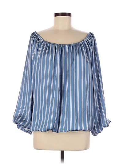 Pre-owned Caché 3/4 Sleeve Blouse In Blue