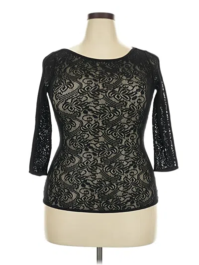 Pre-owned Caché 3/4 Sleeve Top Black Boatneck Tops