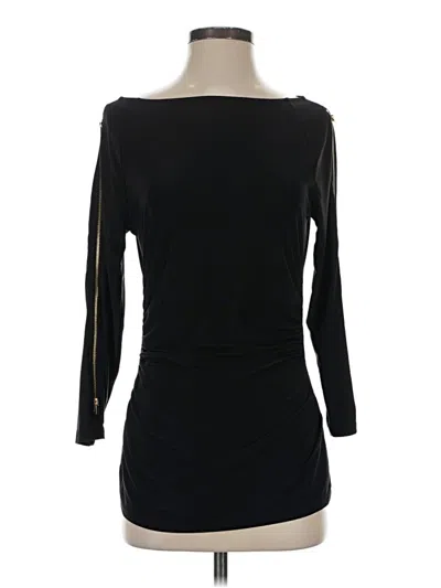 Pre-owned Caché 3/4 Sleeve Top Black One Shoulder Neckline Tops