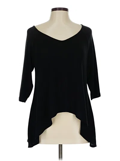 Pre-owned Caché 3/4 Sleeve Top Black V-neck Tops