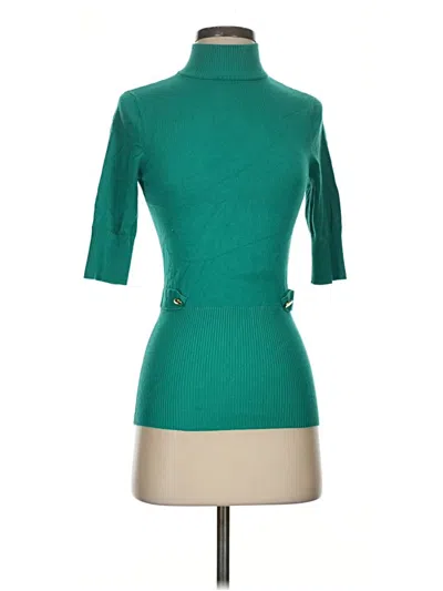 Pre-owned Caché Cardigan Sweater In Green