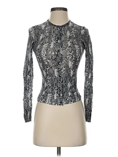 Pre-owned Caché Cardigan Sweater In Silver