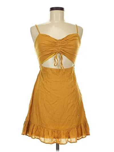 Pre-owned Caché Casual Dress In Yellow