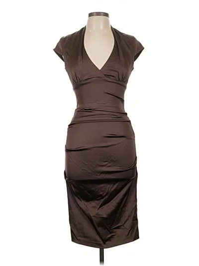 Pre-owned Caché Cocktail Dress In Brown
