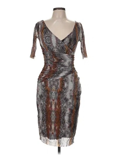 Pre-owned Caché Cocktail Dress In Gray
