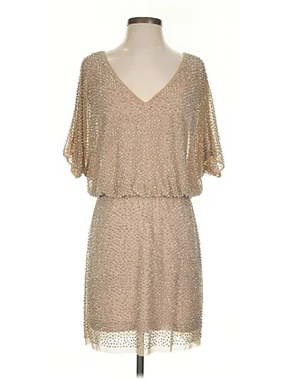 Pre-owned Caché Cocktail Dress In Tan