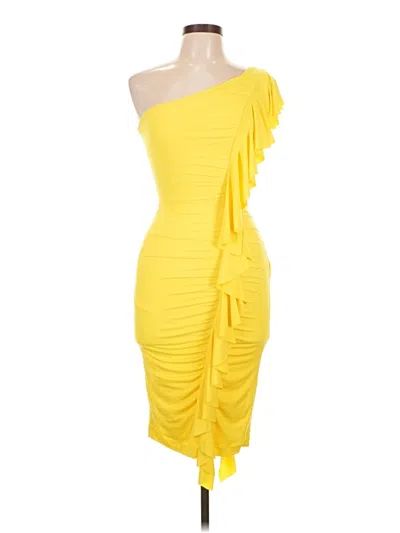 Pre-owned Caché Cocktail Dress In Yellow