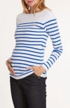 Cache Coeur Benodet Maternity And Nursing Sailor Shirt In Blue