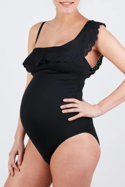 Cache Coeur Bloom Maternity Swimsuit In Black