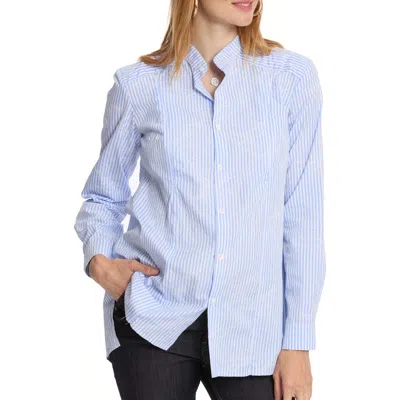 Cache Coeur Camille Button-up Maternity/nursing Top In Blue