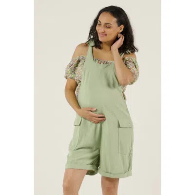 Cache Coeur Eloise Maternity Shorts Overall In Green