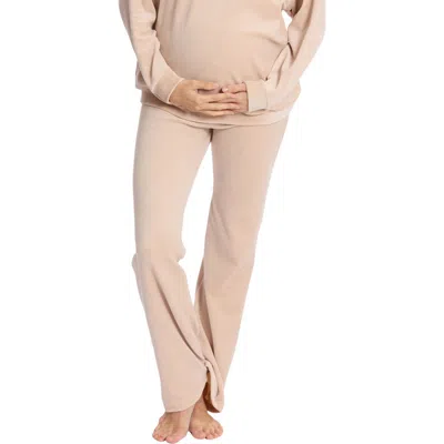 Cache Coeur Enzo Velour Maternity Sleep Pants In Beige
