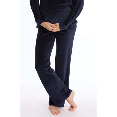 Cache Coeur Enzo Velour Maternity Sleep Pants In Marine