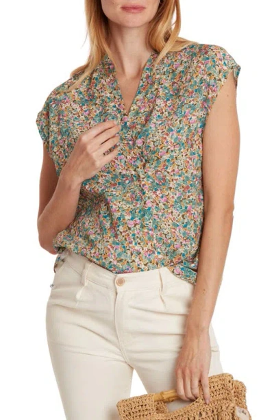 Cache Coeur Flora Maternity/nursing Button-up Shirt In Flowers