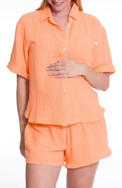 Cache Coeur Ice Cream Organic Cotton Gauze Maternity Short Pajamas
