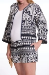 Cache Coeur Java Jacquard Maternity Jacket In Black/white Multi