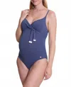 Cache Coeur Manitoba Maternity One Piece Swimsuit In Indigo In Blue