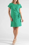 Cache Coeur Matelot Maternity/nursing Dress In Green