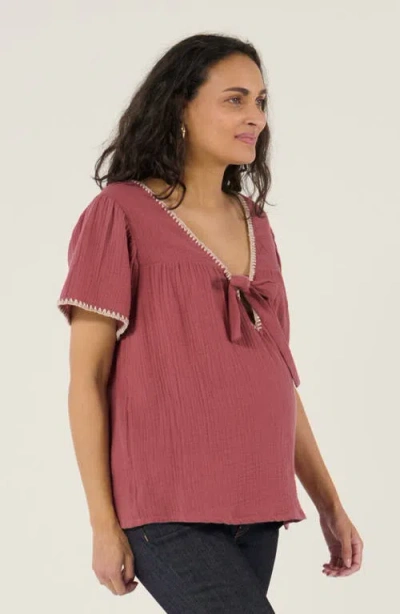 Cache Coeur Maternity And Nursing Blouse Soraya In Multi