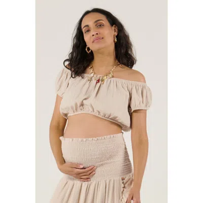 Cache Coeur Maternity And Nursing Crop-top Paloma In Multi