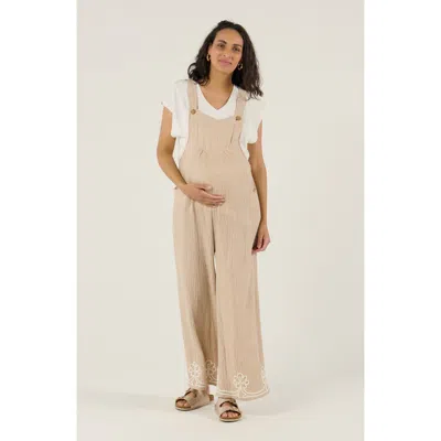 Cache Coeur Maternity And Nursing Dungaree Yael In Neutral