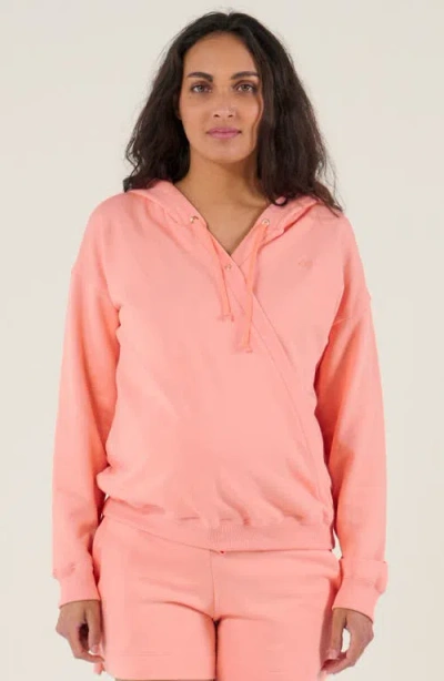 Cache Coeur Maternity And Nursing Hoodie Coconut In Pink