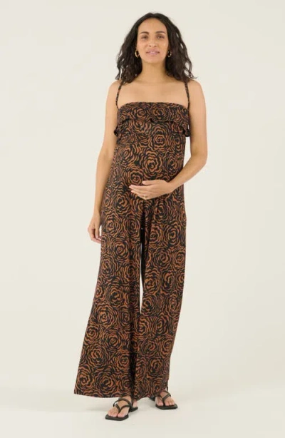 Cache Coeur Maternity And Nursing Jumpsuit Irma In Brown