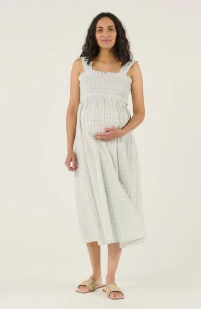 Cache Coeur Maternity And Nursing Midi Smock Dress Alice In Green
