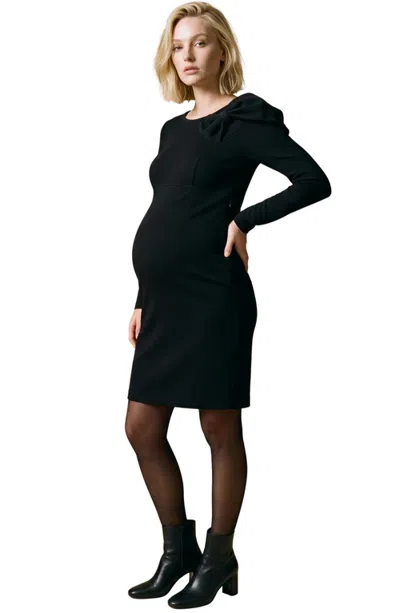 Cache Coeur Maternity & Nursing Short Dress Naia In Black