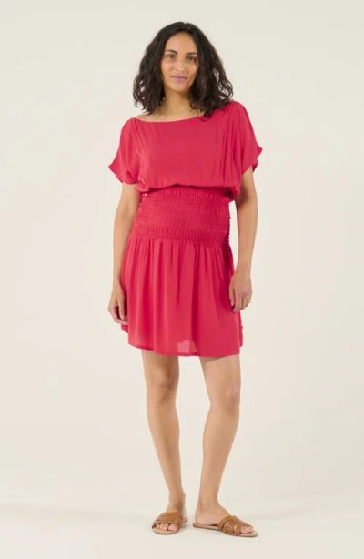 Cache Coeur Maternity And Nursing Short Smock Dress Carmen In Red