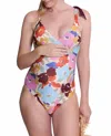 Cache Coeur Gloria Tie Shoulder One-piece Maternity Swimsuit In Multi