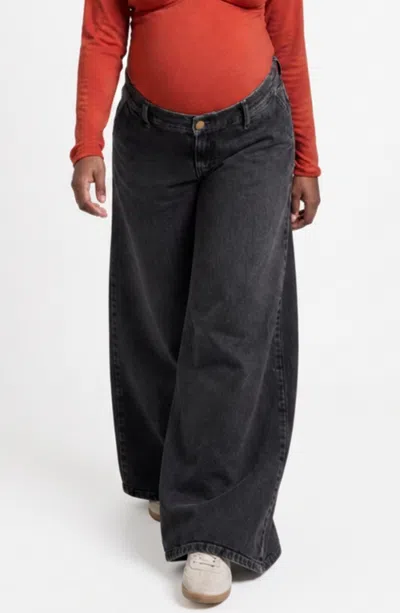 Cache Coeur Maternity Superwide Leg Jeans Rodeo In Gray