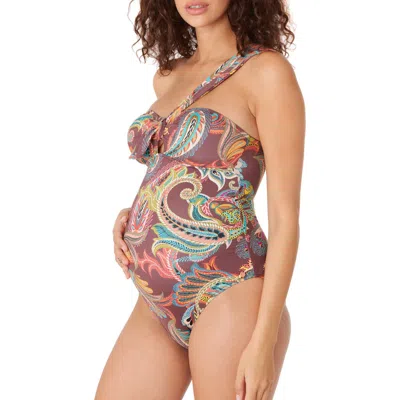 Cache Coeur Maternity Swimsuit Bandana In Brown
