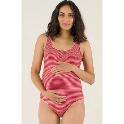 Cache Coeur Maternity Swimsuit Dinard In Red