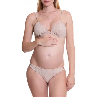 Cache Coeur Milos Two-piece Maternity Swimsuit In Beige
