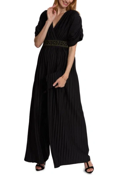 Cache Coeur Naomi Maternity And Nursing Jumpsuit In Black