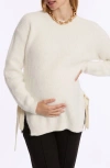 Cache Coeur Nora Side Tie Maternity Sweater In Ivory