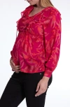 Cache Coeur Nori Print Maternity Top In Pink Multi