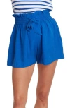 Cache Coeur Nubie Smocked Twill Maternity Shorts In Electric Blue