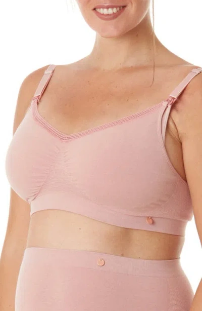 Cache Coeur Organic Maternity And Nursing Seamless Bra In Pink