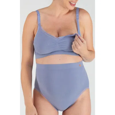 Cache Coeur Organic Maternity Seamless Maxi Brief In Blue