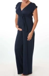 Cache Coeur Origin Pregnancy And Nursing Jumpsuit In Blue
