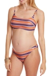 CACHE COEUR CACHE COEUR RAINBOW METALLIC STRIPE TWO-PIECE MATERNITY SWIMSUIT