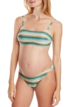 CACHE COEUR RAINBOW METALLIC STRIPE TWO-PIECE MATERNITY SWIMSUIT