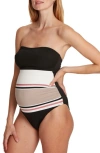 CACHE COEUR CACHE COEUR RIVIERA STRIPE ONE-PIECE MATERNITY SWIMSUIT